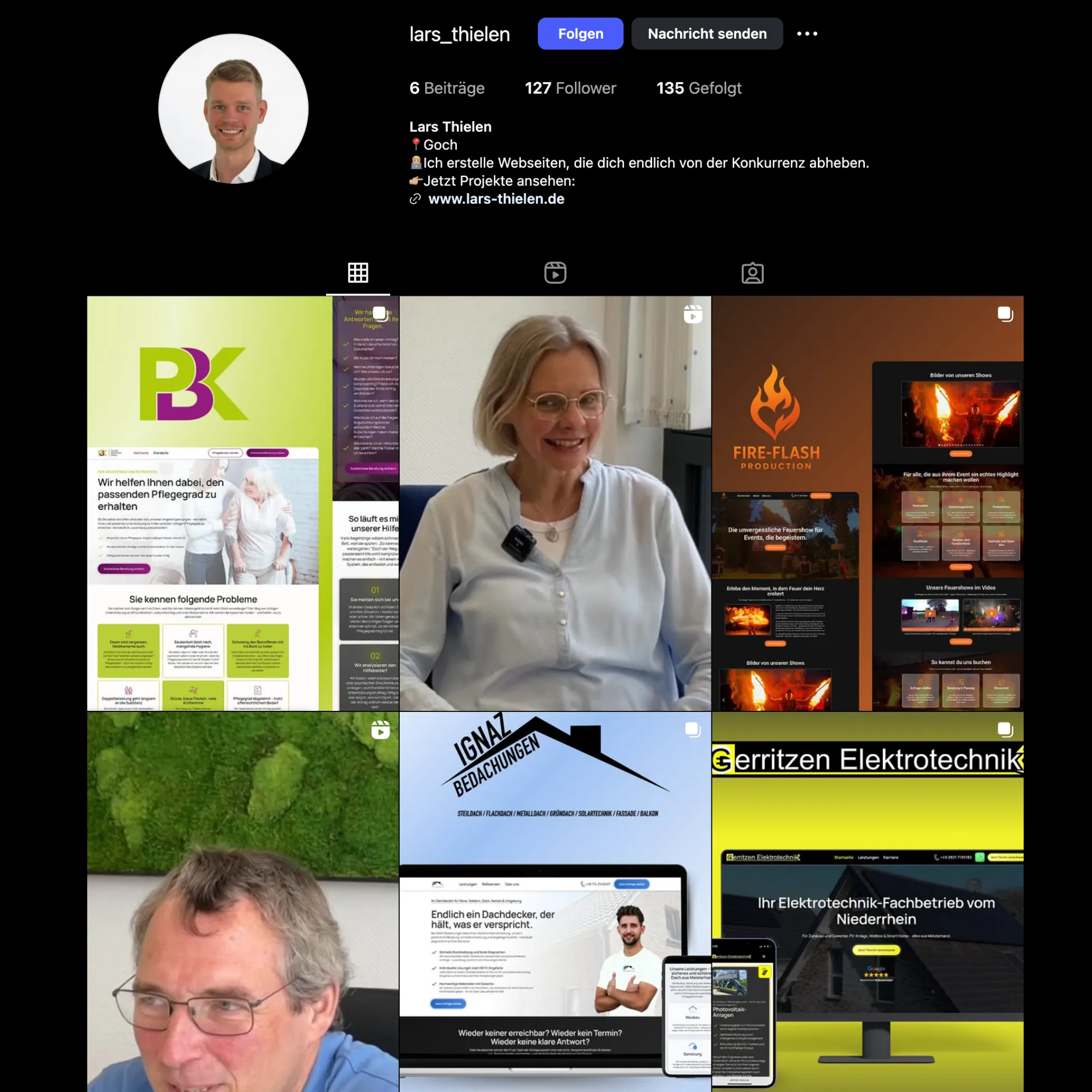 Screenshot Instagram-Profil