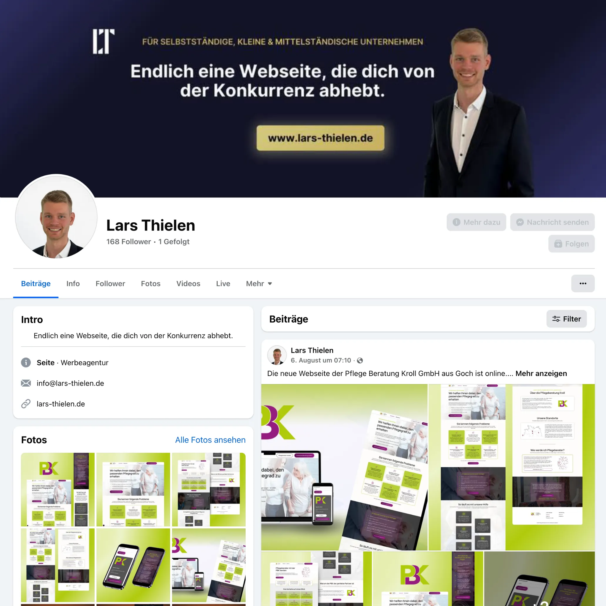 Screenshot Facebook-Seite