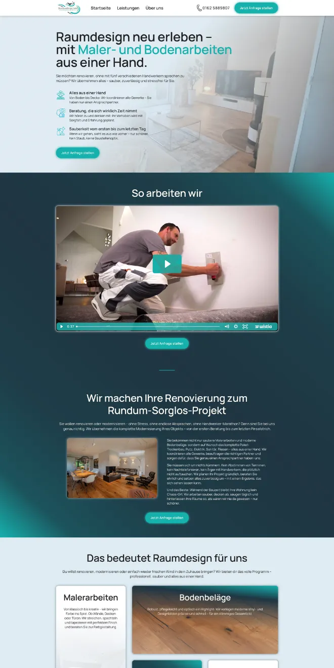 Mockup Webseite Horn RaumDesign GmbH