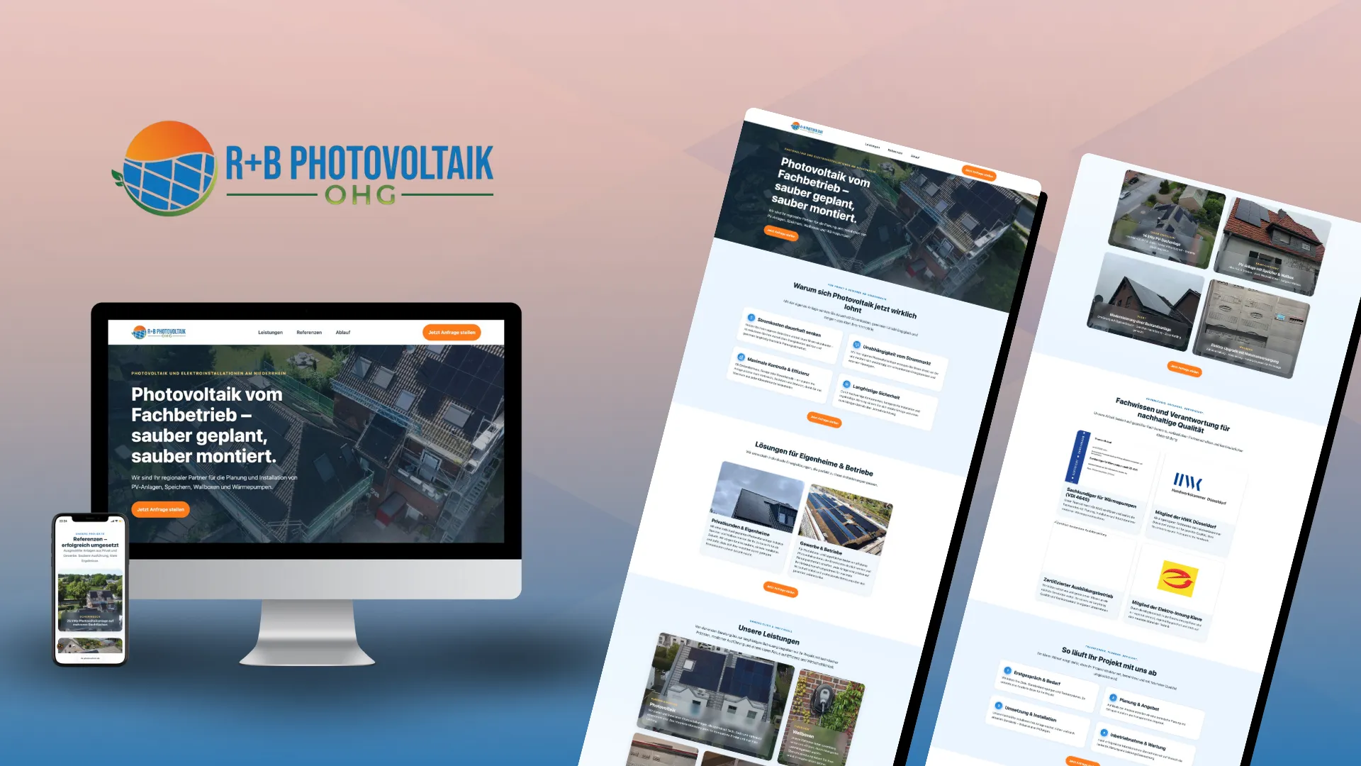 Mockup Webseite R+B Photovoltaik
