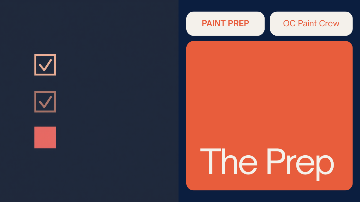 Paint prep checklist for Orange County homes: clean wall being sanded and patched before painting.