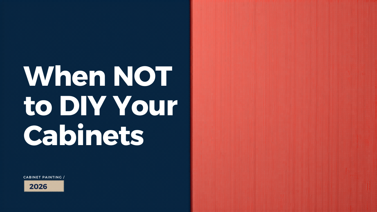 Kitchen cabinet door mid-paint, illustrating when diy cabinet painting works and when to hire a pro in Orange County.
