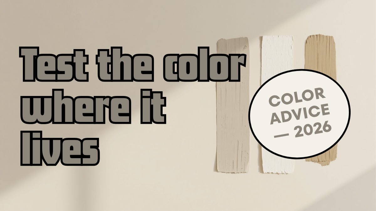 Paint color samples brushed on a wall, showing how to test paint colors before painting a room