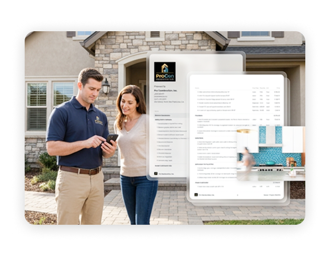 AI-drafted remodel estimate created from a walkthrough video in Eano Pro