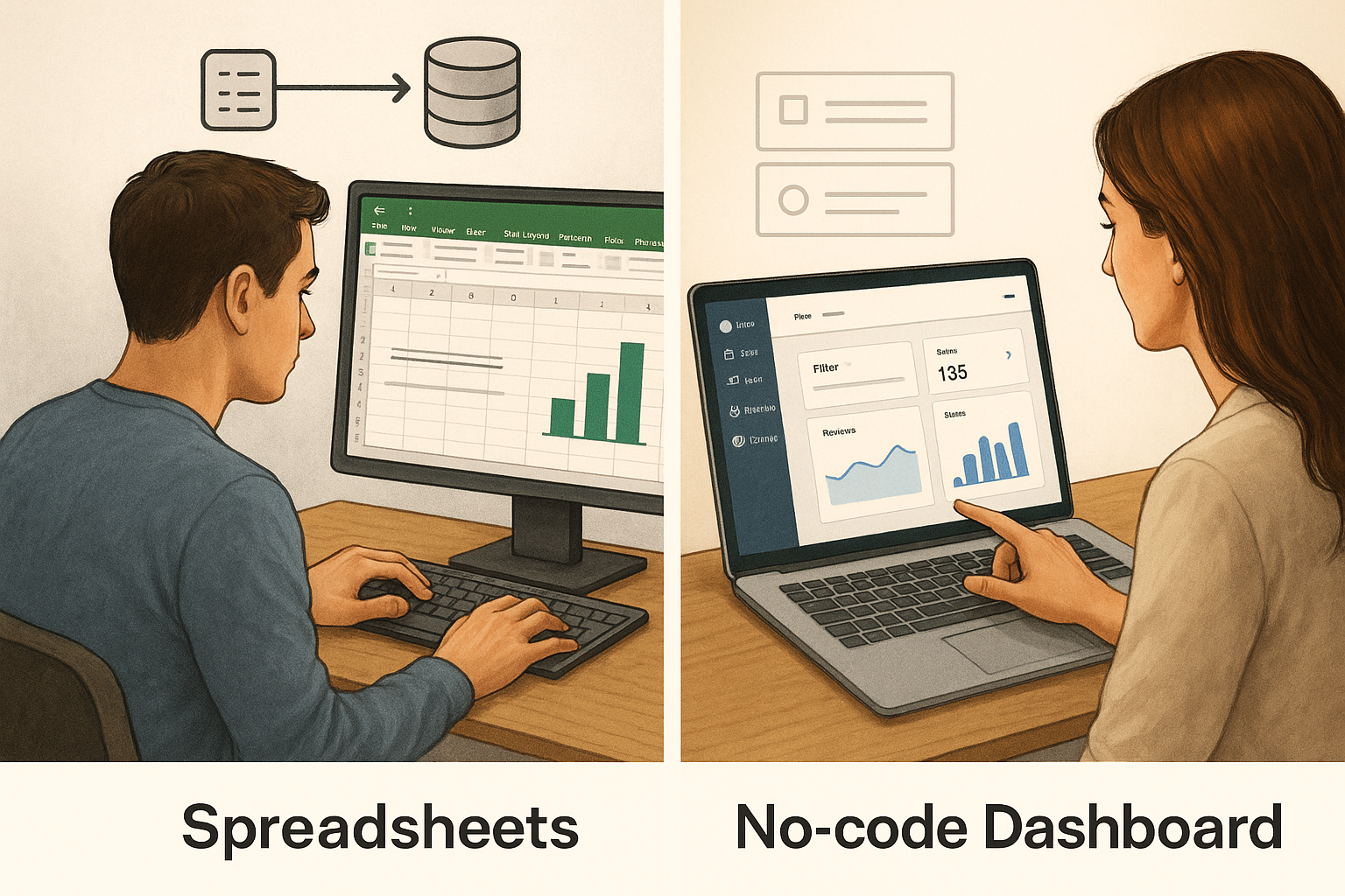 Small business team in the U.S. building internal tools using Airtable and n8n with no-code interfaces.