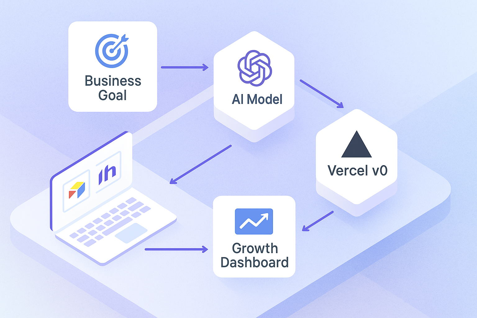 Diagram showing the AI adoption workflow for SMBs from planning to deployment.