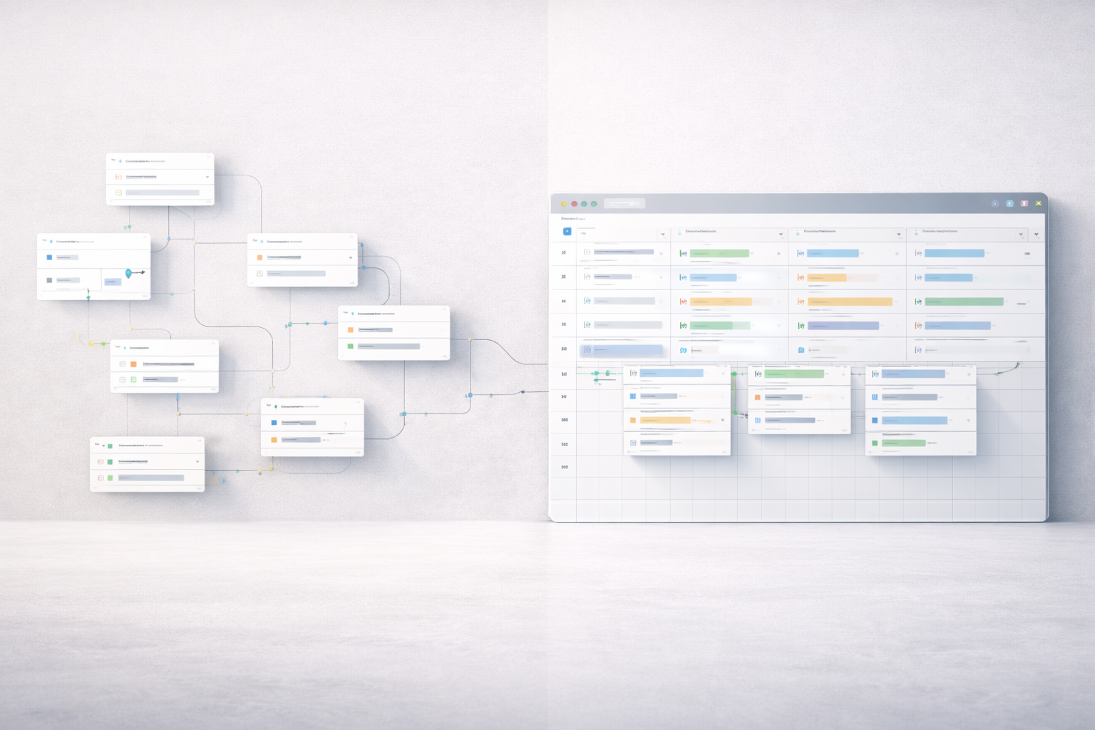 Comparison between fragmented automation tools and a unified Airtable OMNI system