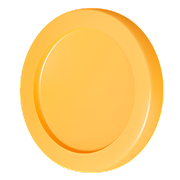 Shiny golden coin with a smooth surface and beveled edges.