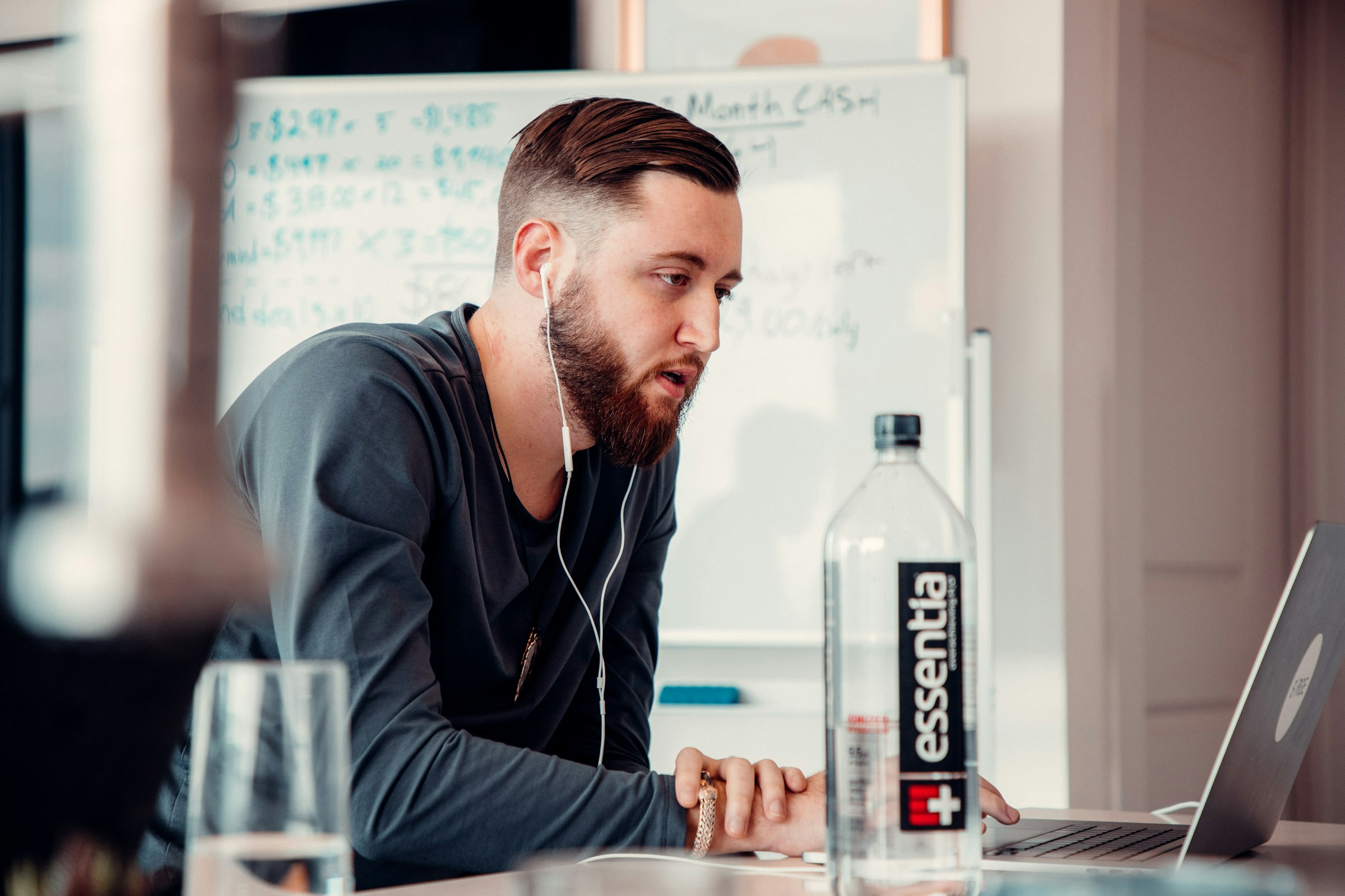 man using headphones - LinkedIn Banner