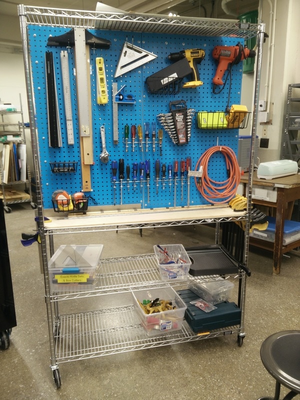 Storage rack holding tools