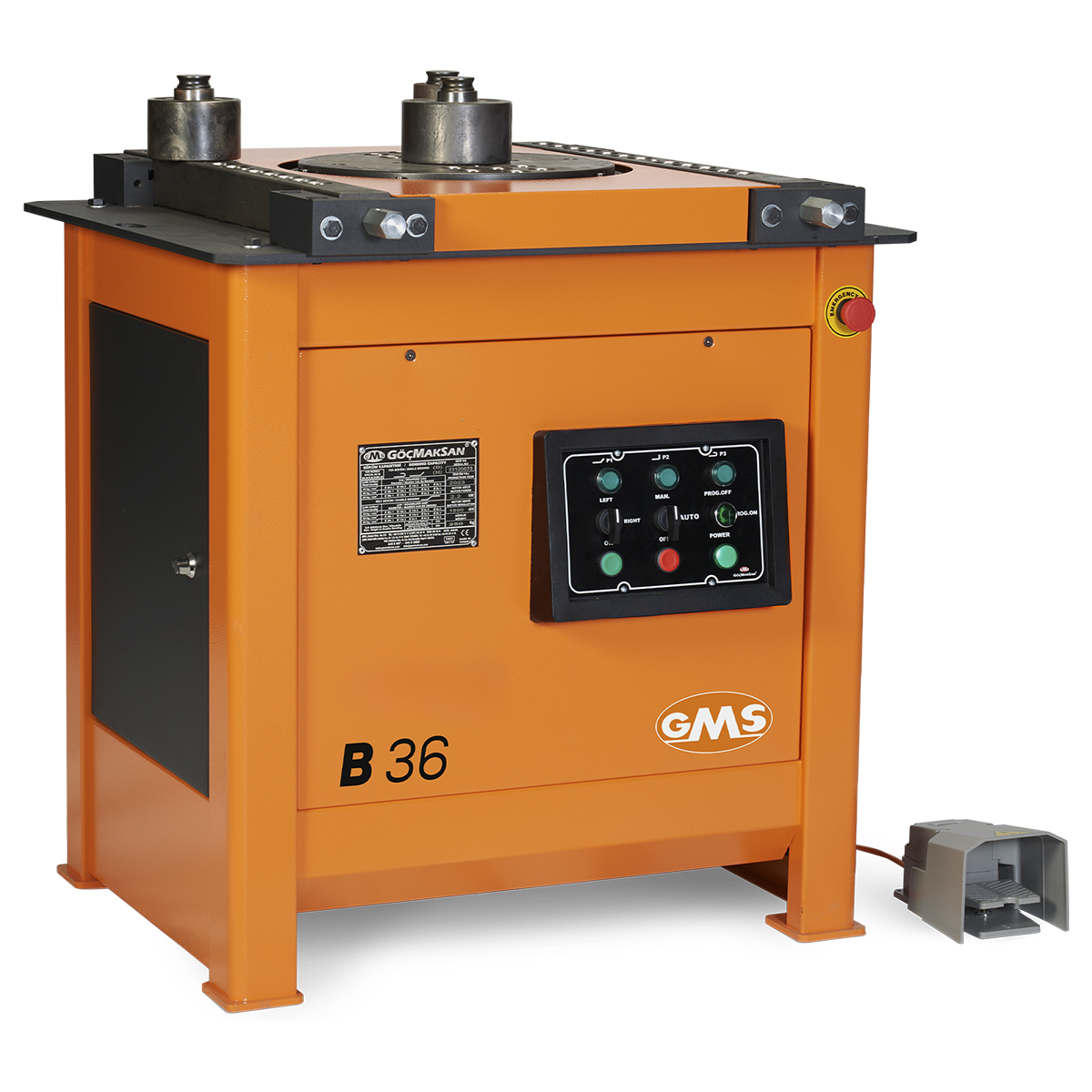 Ø36 mm kapasiteye sahip GMS B36 model inşaat demiri bükme makinası