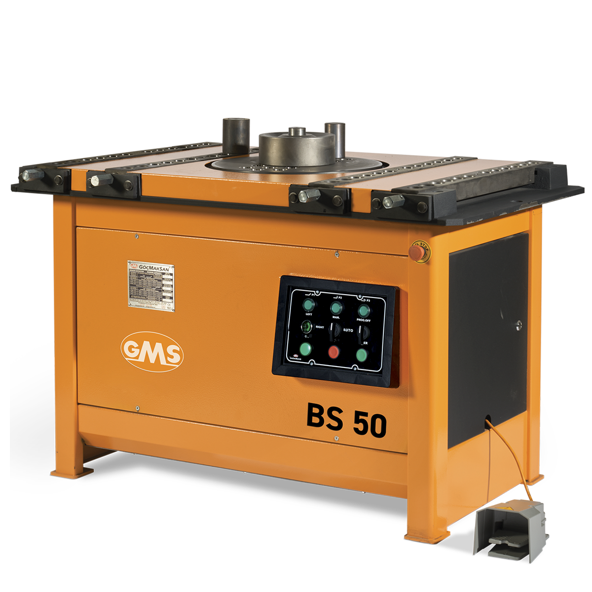 GMS BS50 demir bükme makinası, yüksek tonajlı işler için tasarlanmıştır.