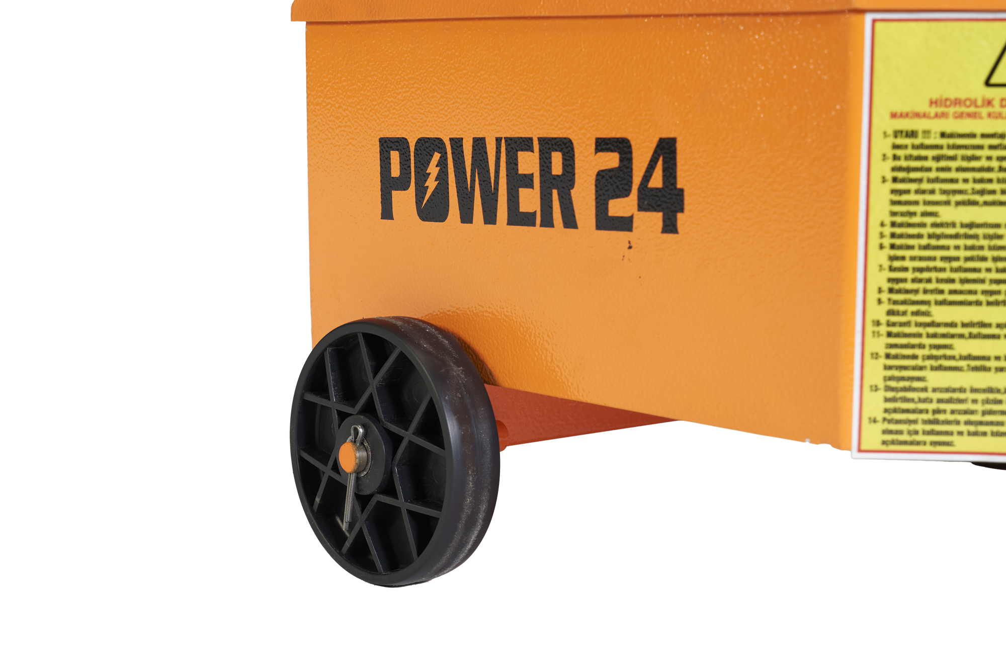 Kolay taşıma için Power24  makinasının mobil tekerleği.
