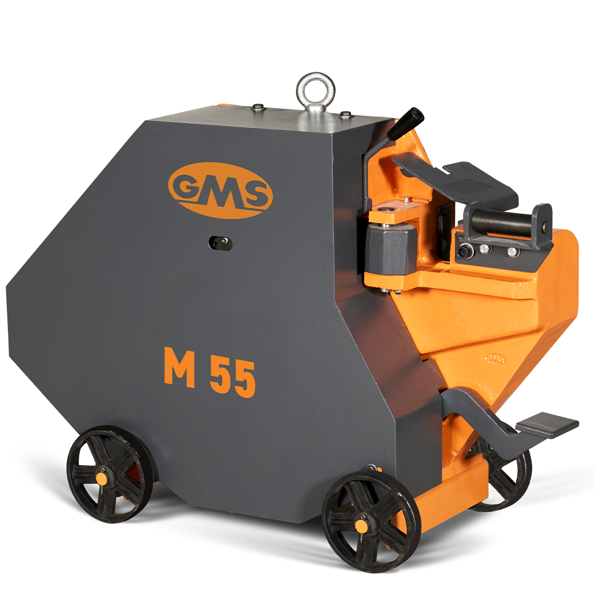 GMS M55 modeli, yüksek çaplı inşaat demiri kesimi için tasarlanmış mekanik kesme makinası.
