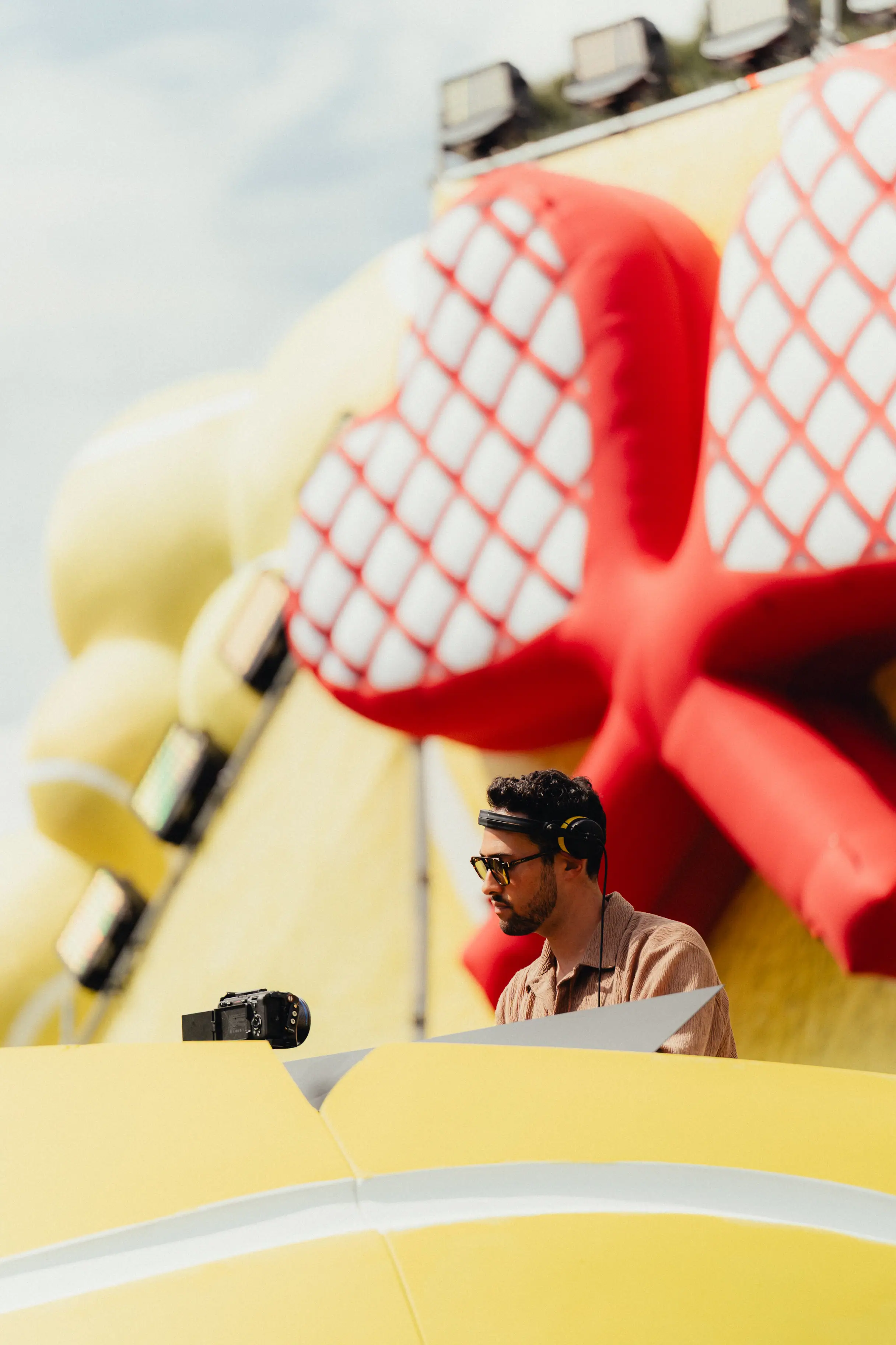 Dj performing at festival.