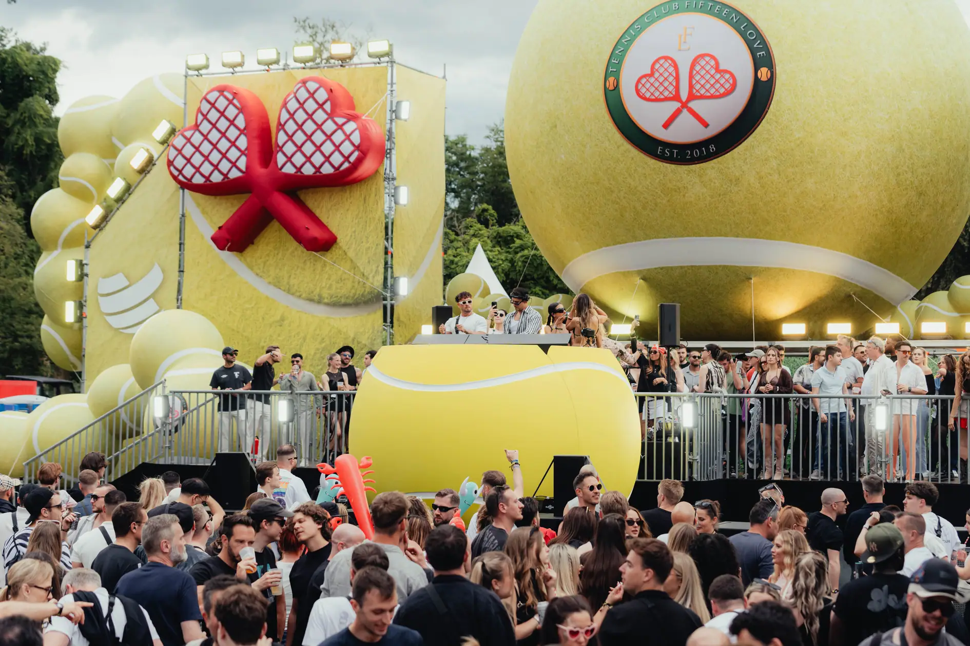Tennis themed festival party.