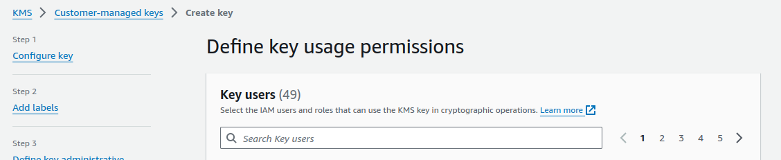 AWS KMS Key Creation for WorkMail