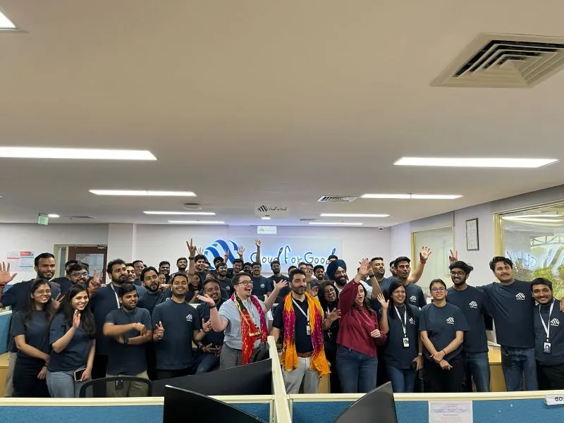 Cloud for good team celebration