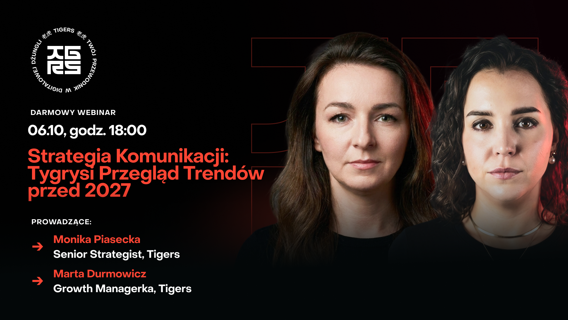 Materiał promocyjny webinaru Tigers o strategii komunikacji na 2027