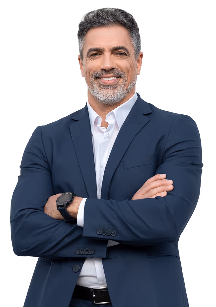 Confident businessman showcasing low-cost business setup opportunities in Dubai