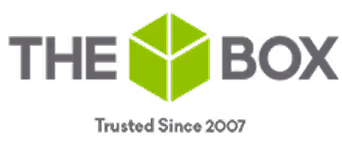 The Box logo with green cube, professional brand design since 2007