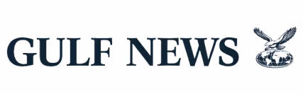 Gulf News logo with newspaper name and stylized eagle emblem