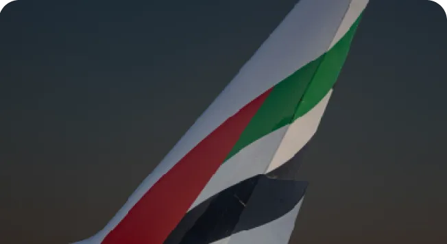 Emirates Company Formation In Dubai airline livery with national colors
