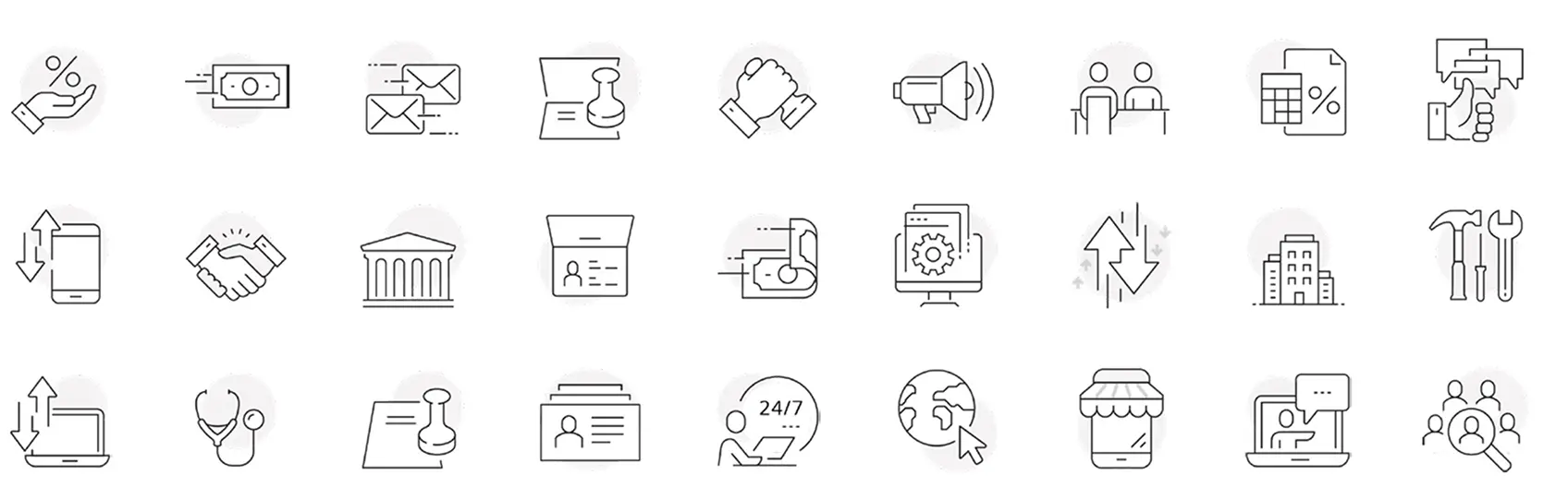 Establish Company In Dubai: Business Icons Representing Startup Services