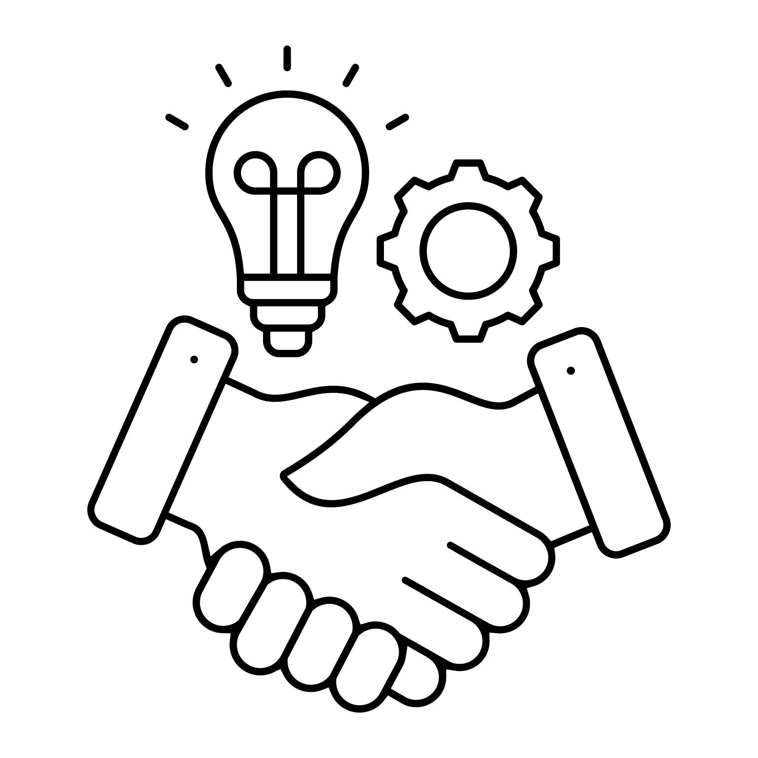 A striking white sunburst icon.