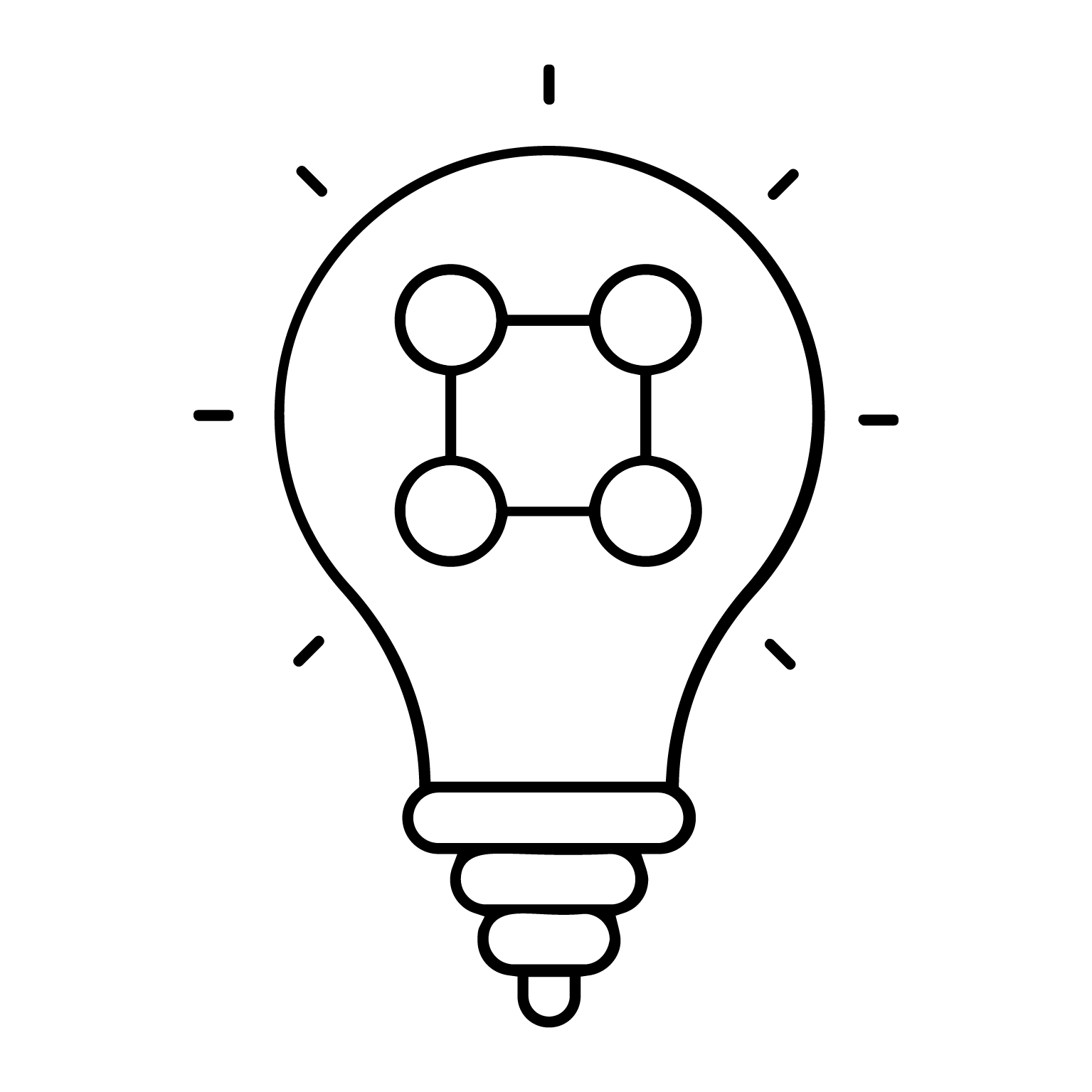 A striking white sunburst icon.