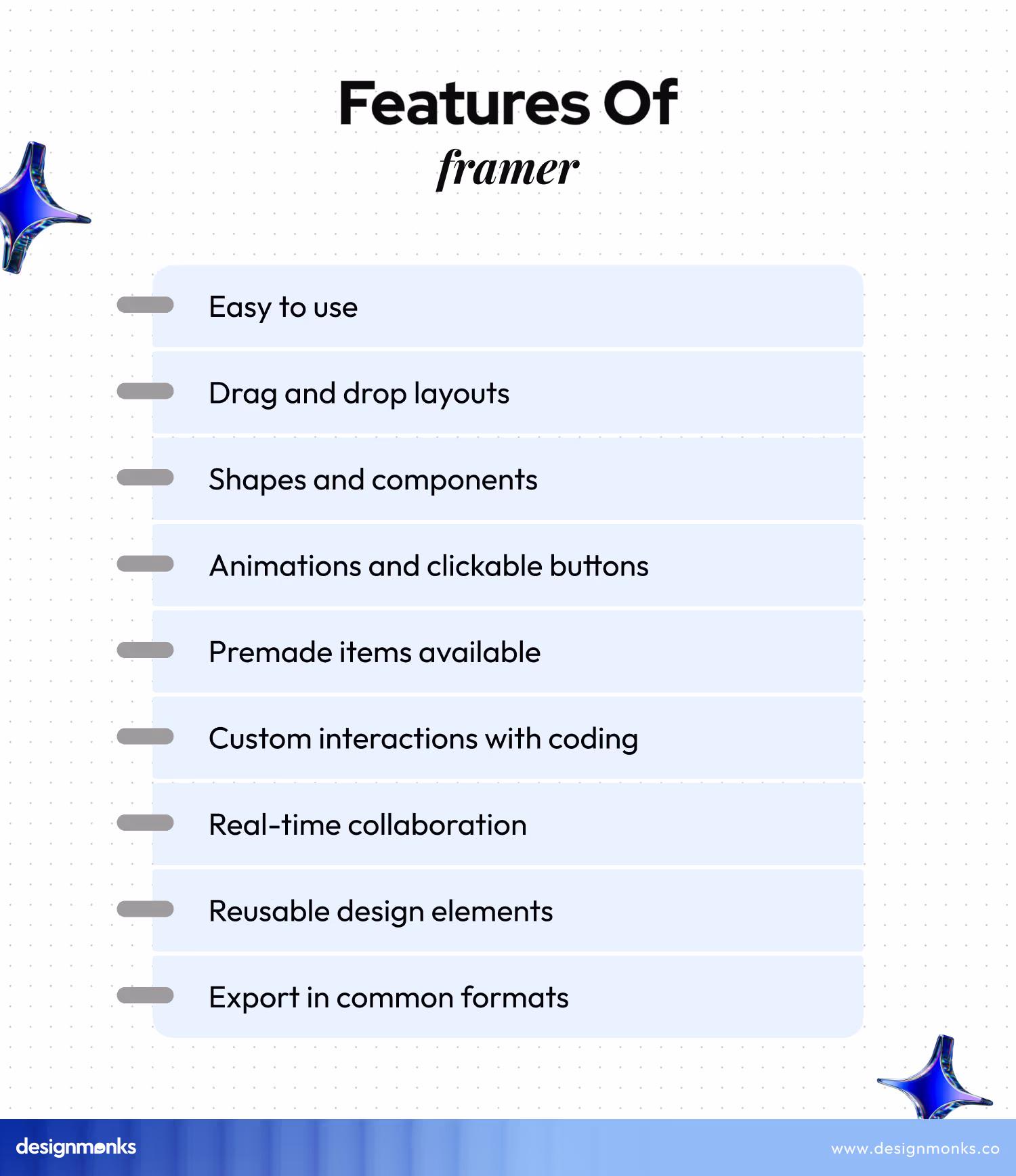 Features of Framer