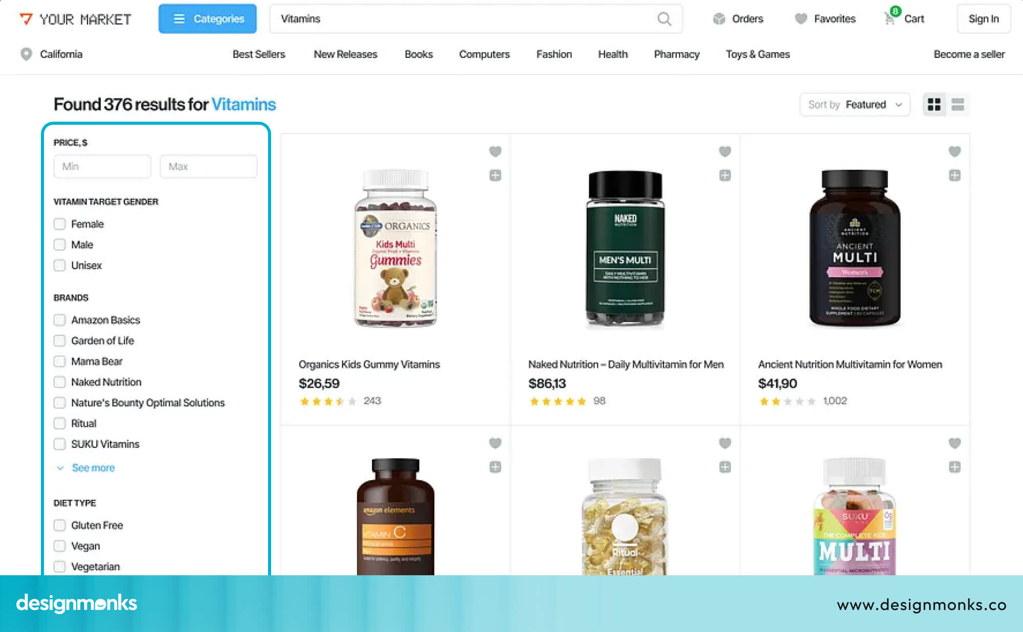 Website with a lot of Filters