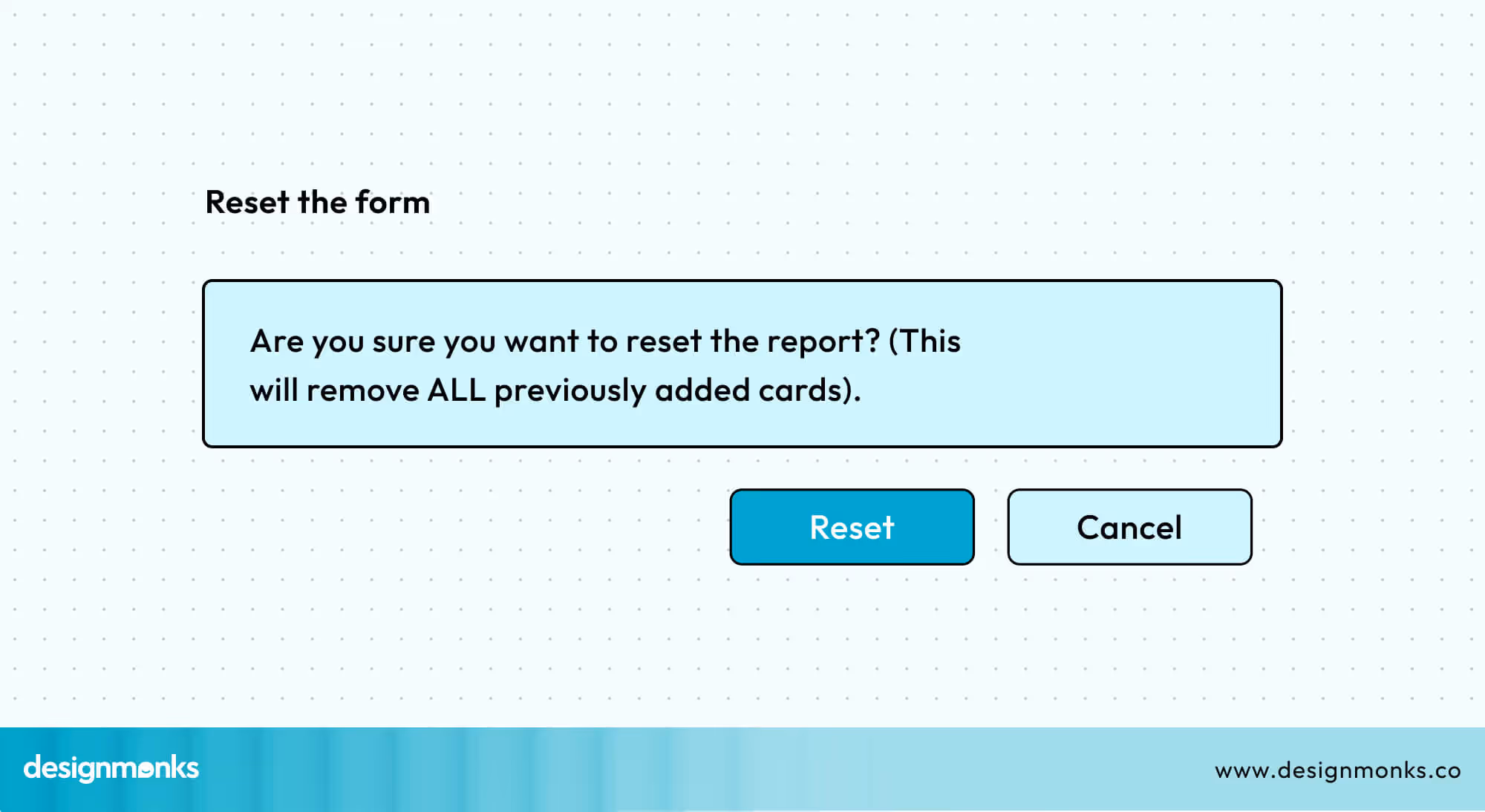 Confirmation of Reset
