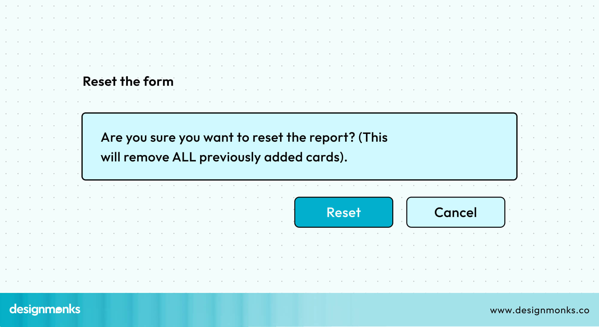 Confirmation of Reset