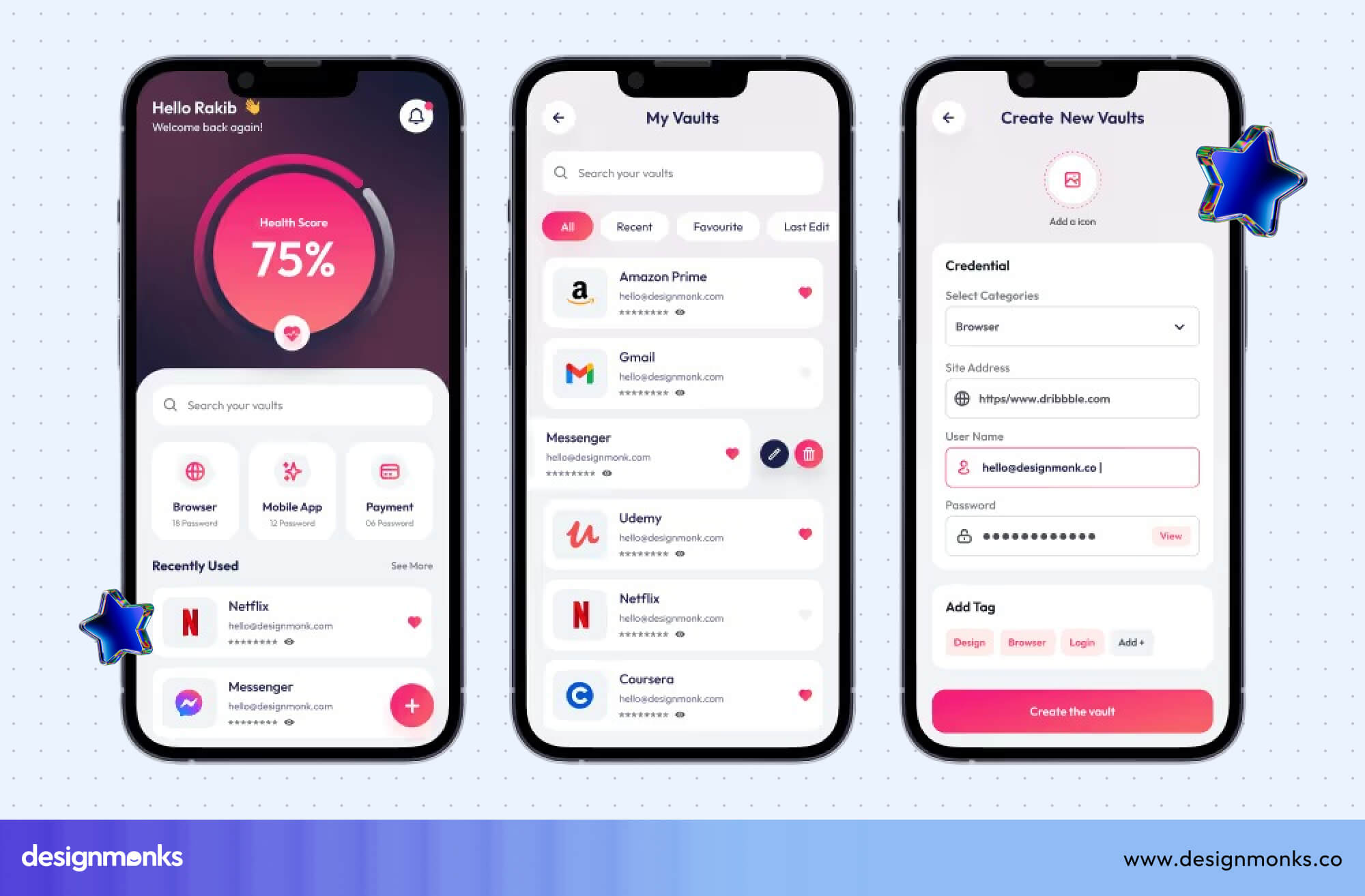 Design Monks Password Manager UI kit