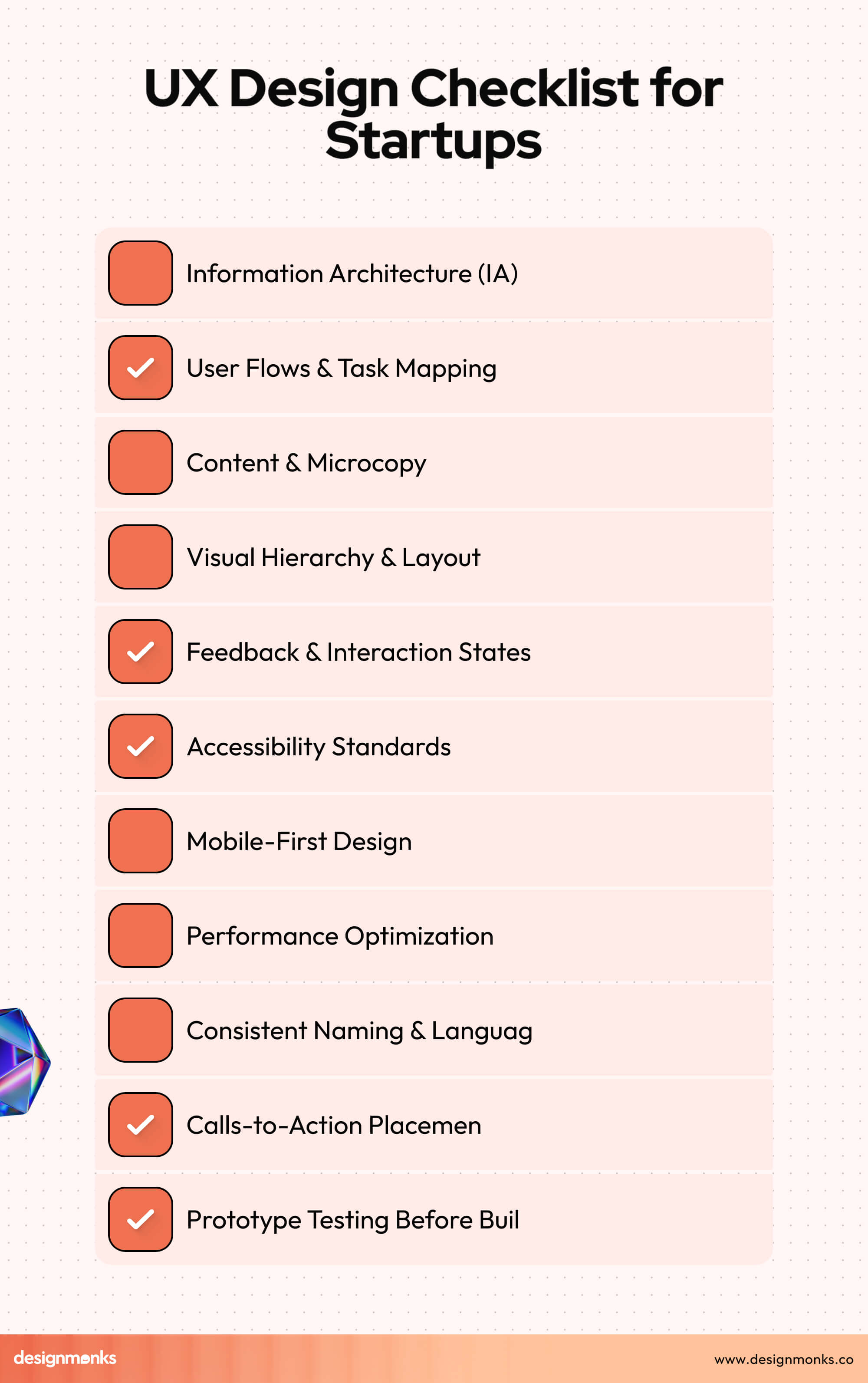 UX Design Checklist for Startups
