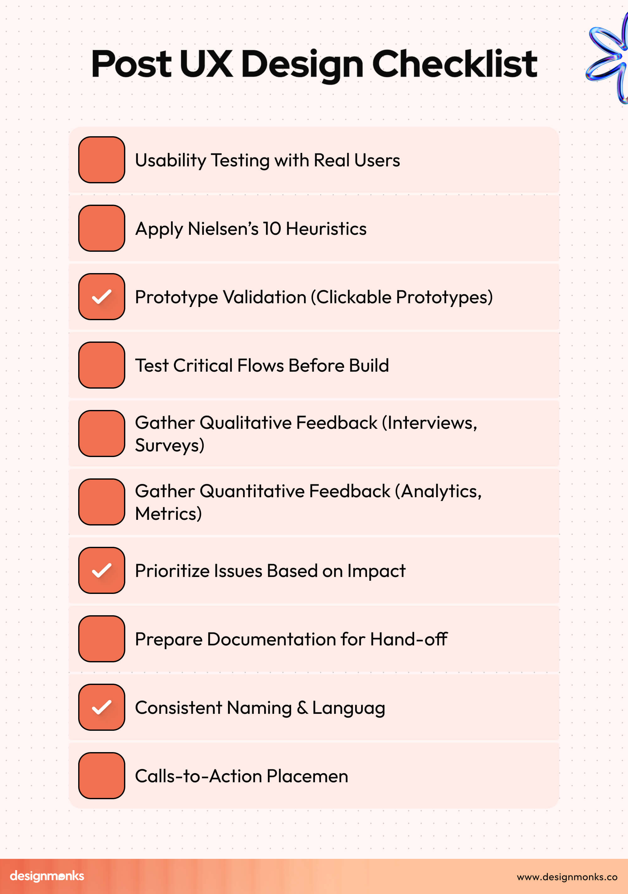 Post UX Design Checklist