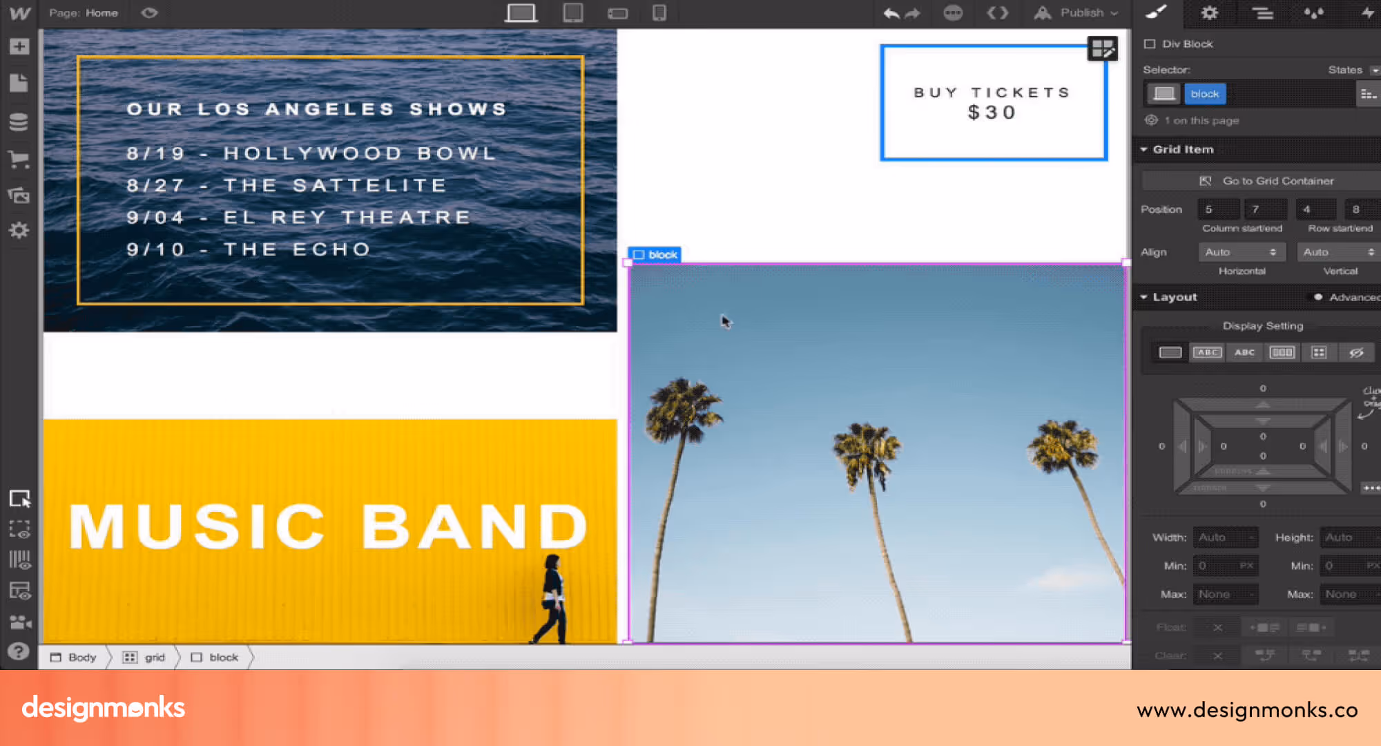 Webflow’s Structured layout