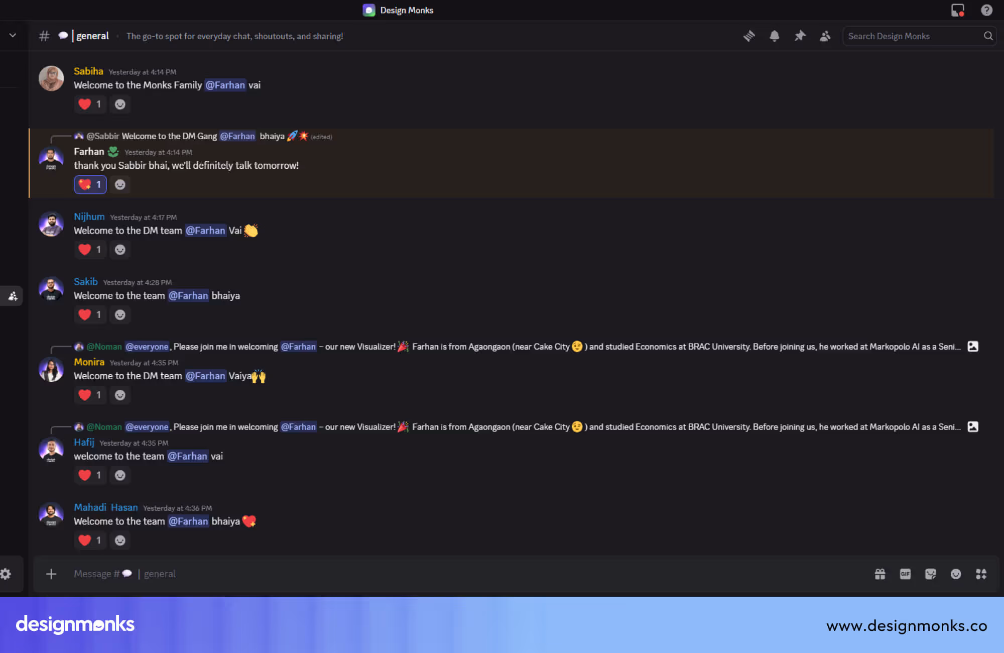 Welcome Aboard at Design Monks
