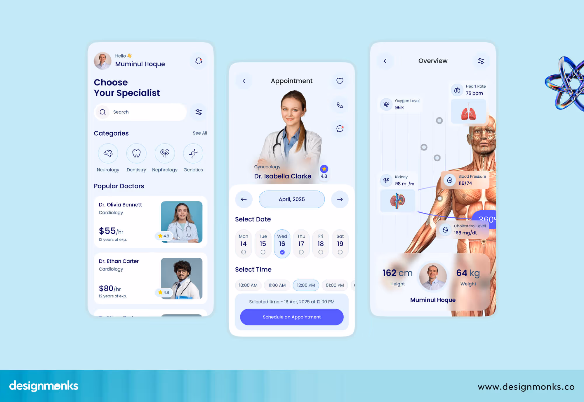 UI/UX features doctor Expect