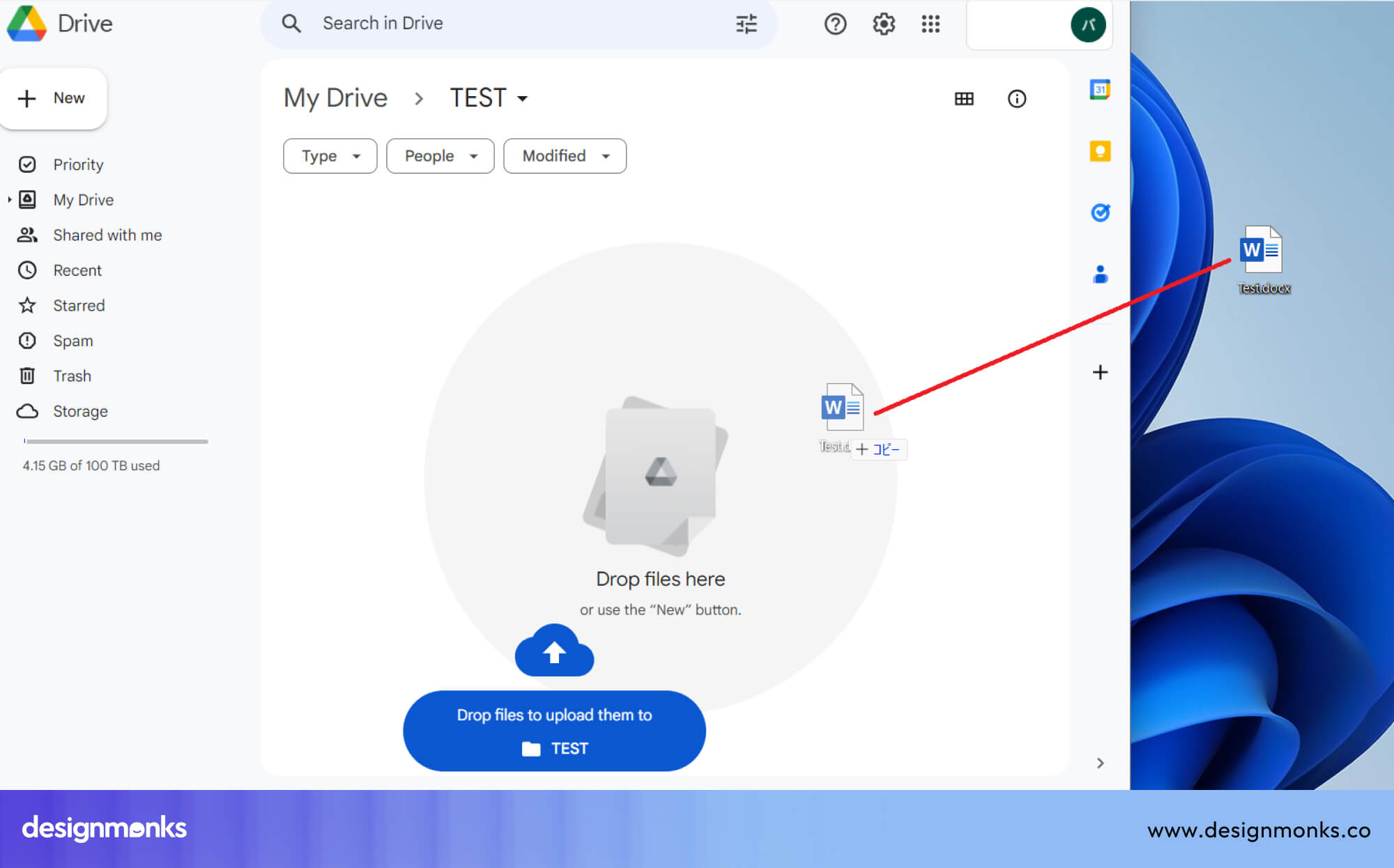 Google Drive Drag and drop