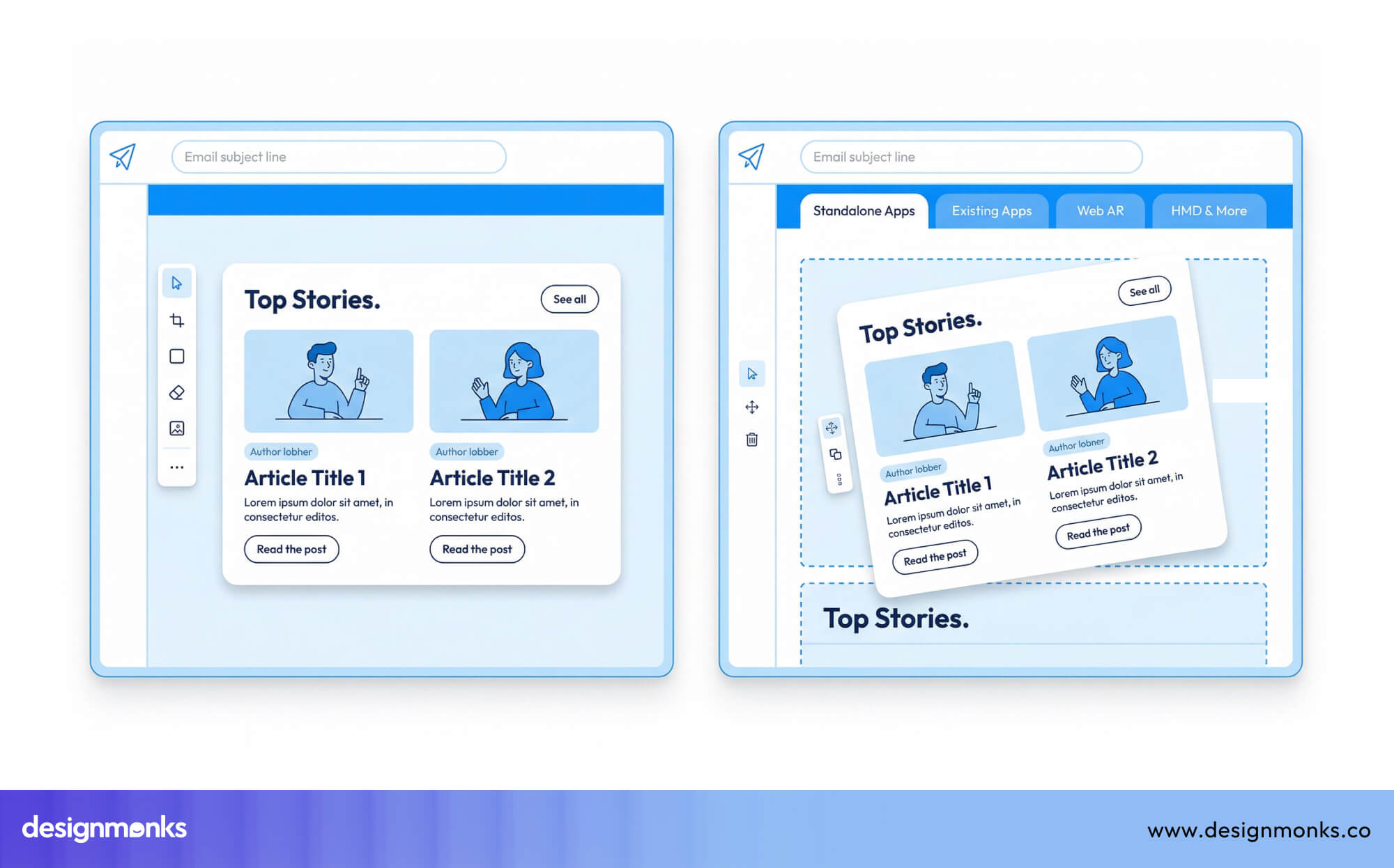 On Press (left), On Drag (right)