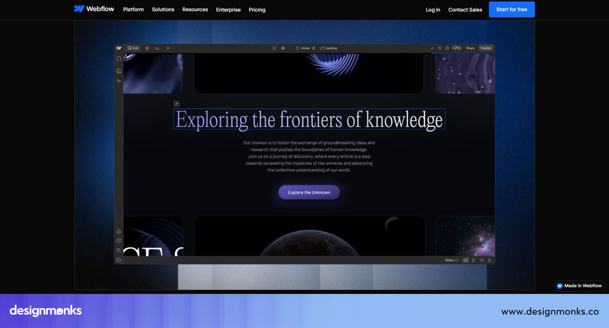 Webflow’s Visual Editing Experience