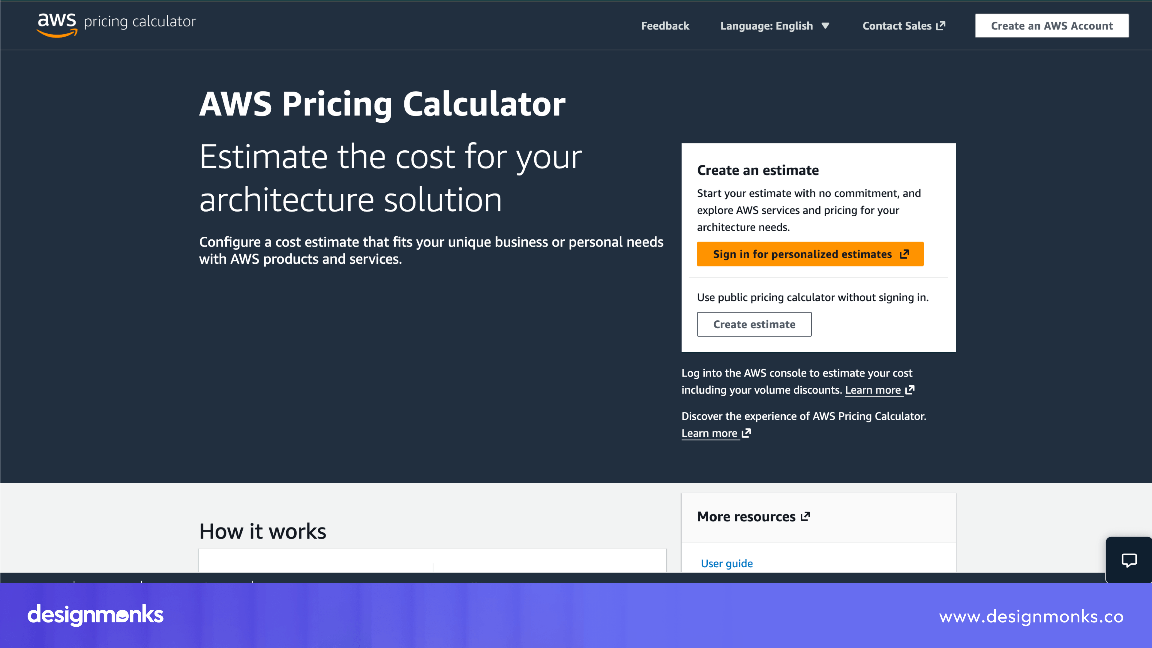 AWS pricing Calculator