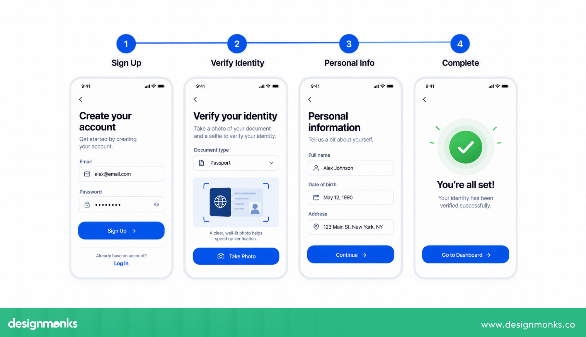 Multistep onboarding