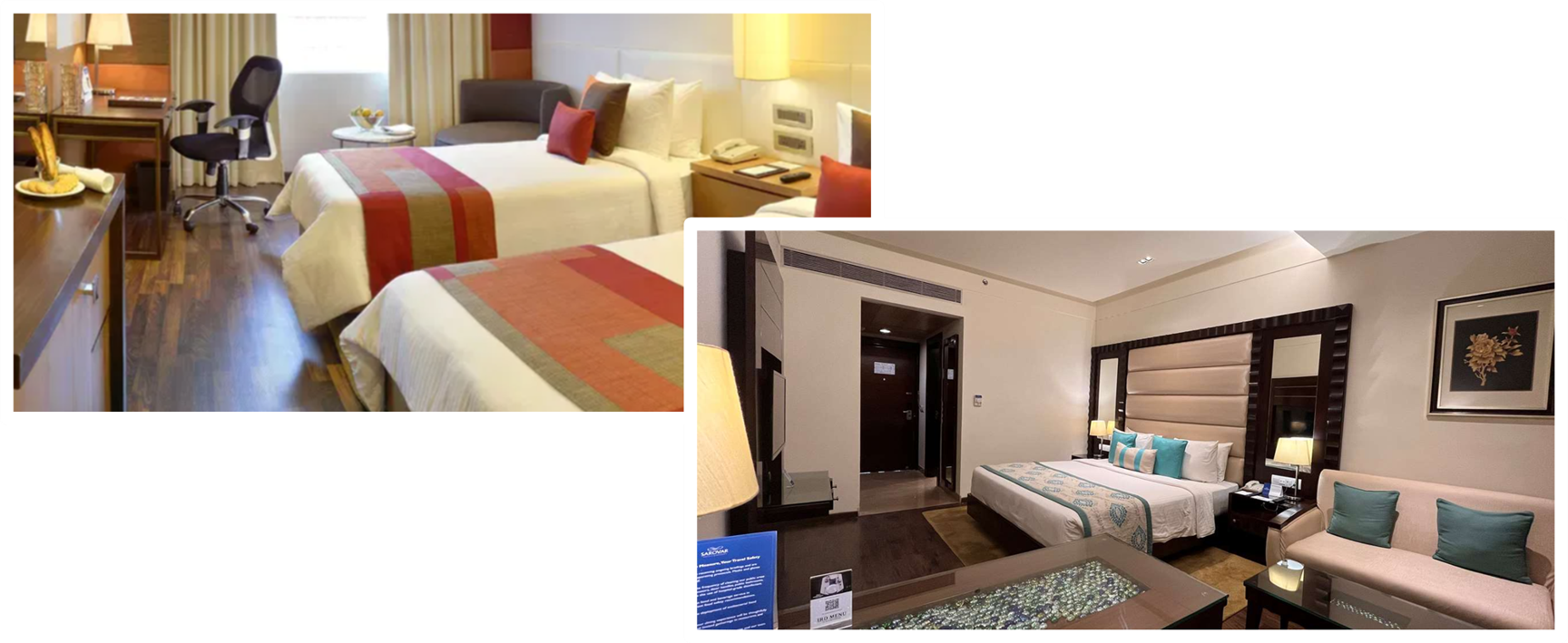 Chambre lumineuse et confortable au Sarovar Portico Kapashera