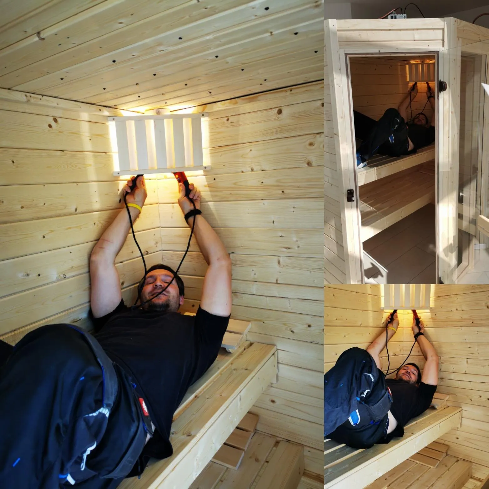 Elektriker bei der Installation einer Beleuchtung