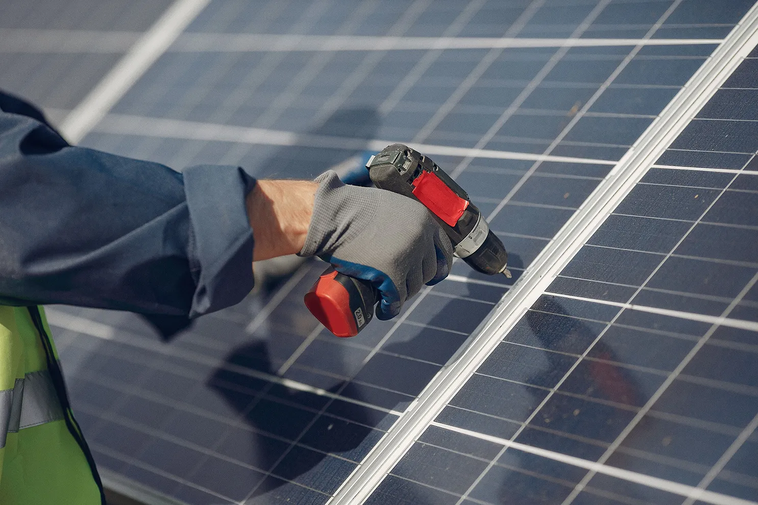Installation von Solarmodulen