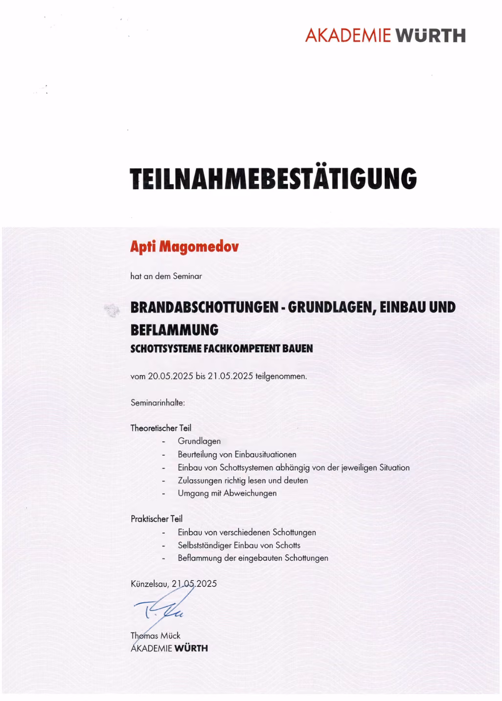 Zertifikat