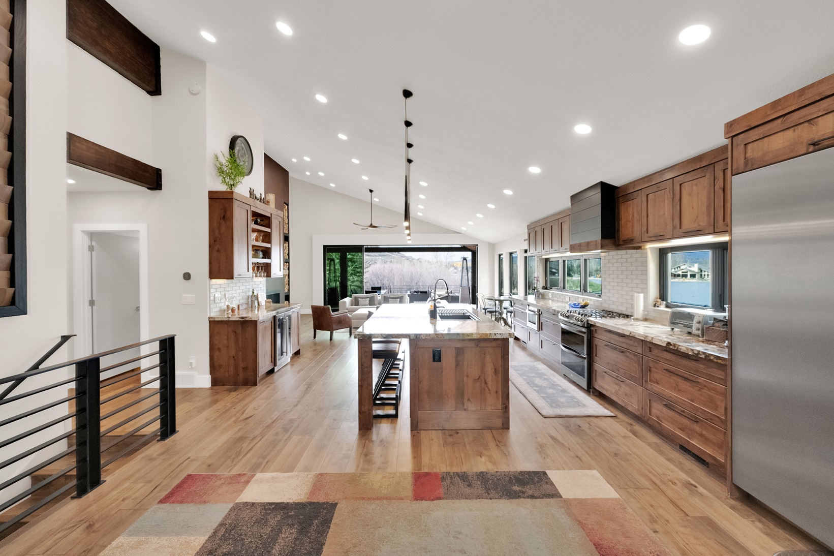 Fully remodeled kitchen of Park City home showing the results of a renovation managed by a luxury general contractor.